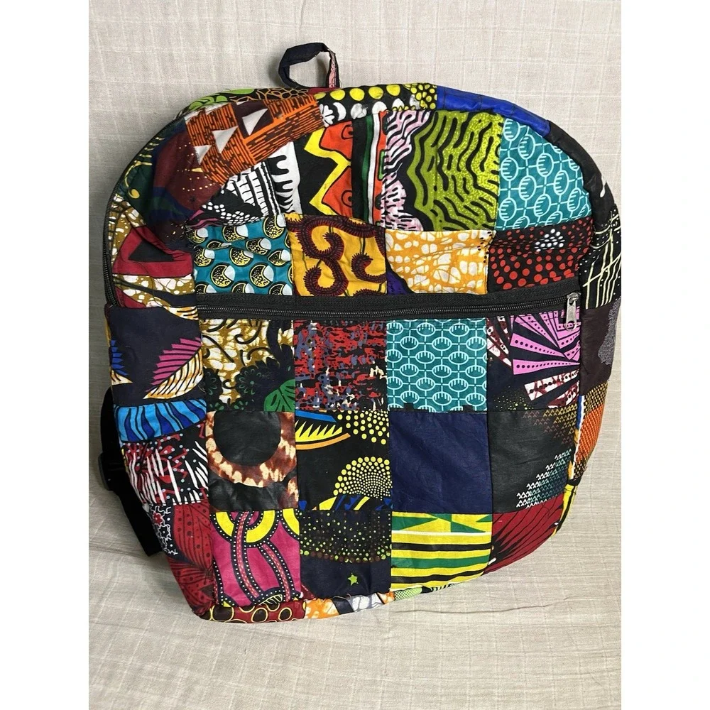 Gilead‎ NMAC Large Patchwork backpack side pocket 16x13